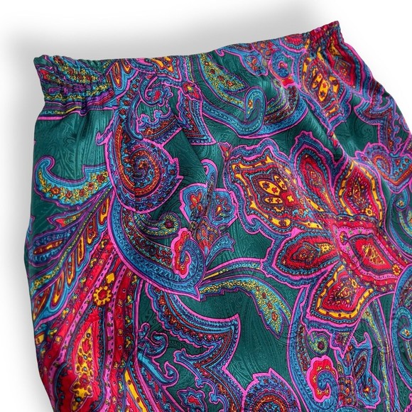 Anne Crimmins For Umi Collections Womens Silk Skirt Knee Length Vibrant Boho 10 - Picture 2 of 13